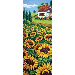 Bedruckte Leinwand 22x50 Sonnenblumenfeld CDA8046