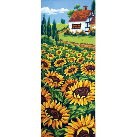 Bedruckte Leinwand 22x50 Sonnenblumenfeld CDA8046