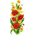 Bedruckte Leinwand 21x49 Mohnblumen CDA8010