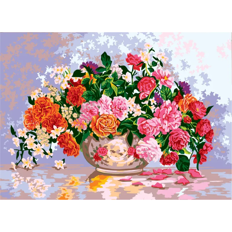 Printed Canvas 50x70 Roses in a China Bowl CDA12965