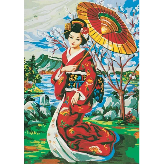 Toile imprimée 50x70 Le Kimono Rouge CDA12239