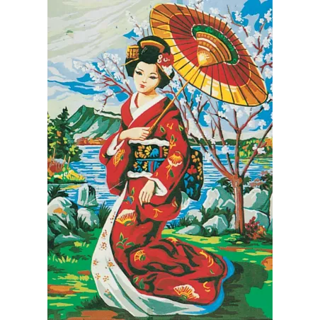 Bedruckte Leinwand 50x70 The Red Kimono CDA12239