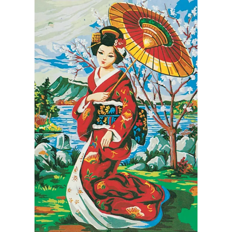 Toile imprimée 50x70 Le Kimono Rouge CDA12239