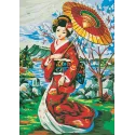 Toile imprimée 50x70 Le Kimono Rouge CDA12239