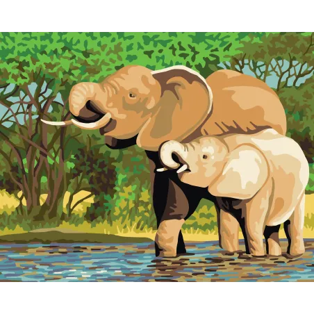Printed Canvas 50x40 Elephants CDA11878