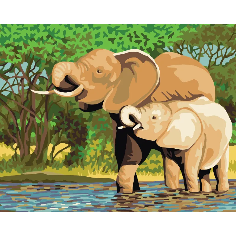 Printed Canvas 50x40 Elephants CDA11878
