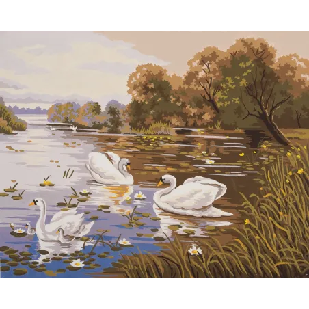 Toile Imprimée 50x40 Lac des Cygnes CDA11591