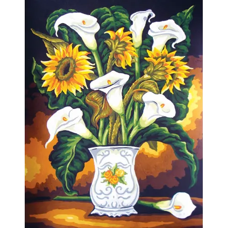 Toile imprimée 50x40 Lillies et Tournesols CDA11558