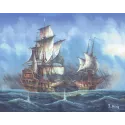 Toile imprimée 50x40 Bataille en mer CDA11473