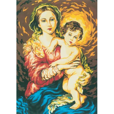 Gedruckte Leinwand 50x40 Madonna und Kind CDA11352