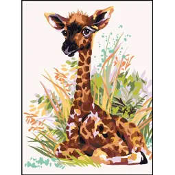 Bedruckte Leinwand 40x30 Baby Giraffe CDA10524W