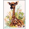 Bedruckte Leinwand 40x30 Baby Giraffe CDA10524W