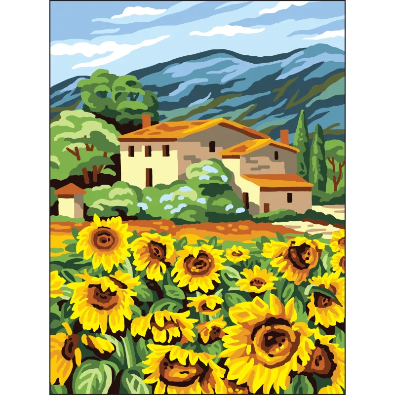 Printed Canvas 30x40 Sunflowers field CDA10506