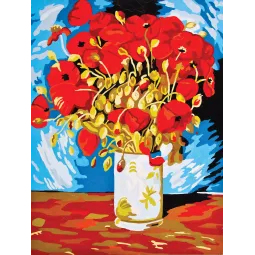 Bedruckte Leinwand 30x40 Vase mit Mohnblumen CDA10386