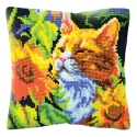 Cushion kit "Cat in sunflowers" 40 x 40 cm CDA5502