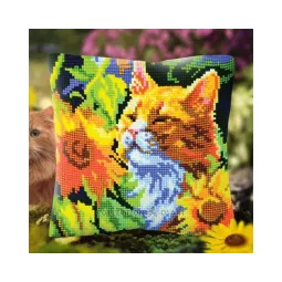Cushion kit "Cat in sunflowers" 40 x 40 cm CDA5502