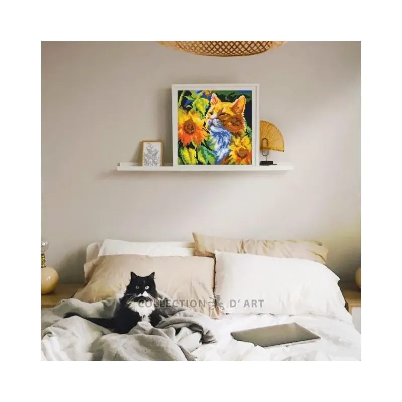 Cushion kit "Cat in sunflowers" 40 x 40 cm CDA5502