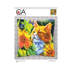 Cushion kit "Cat in sunflowers" 40 x 40 cm CDA5502