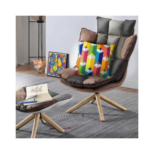 Kit de coussin compté "Crayons de couleur" 40 x 40 cm CDA5469
