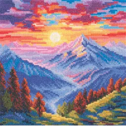 Siuvinėjimo kryželiu rinkiniai "Saulės spalva" 15,5x15,5 cm RTOM1027