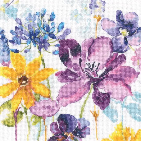 Kits de point de croix "Fleurs du bonheur" 20x20 cm RTOM1042