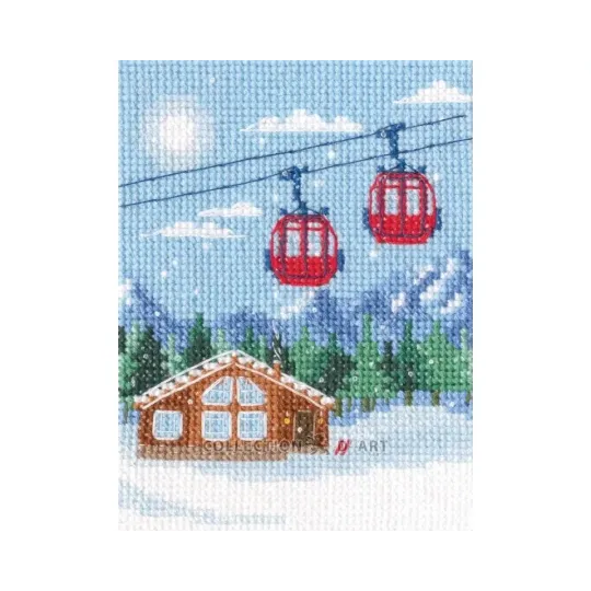 Cross-stitch kit "In the mountains" 9x12 cm RTOC393