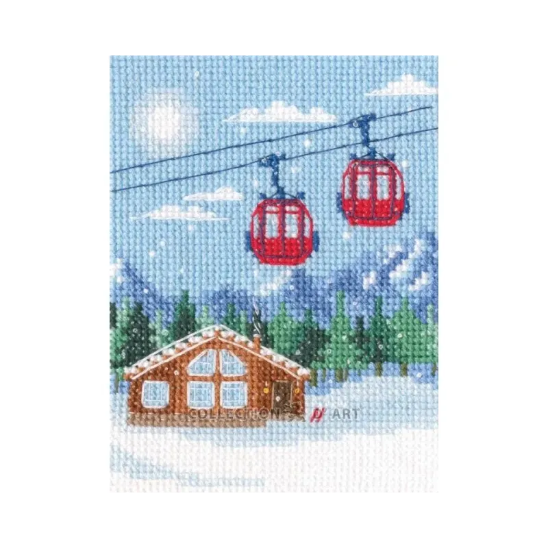 Cross-stitch kit "In the mountains" 9x12 cm RTOC393