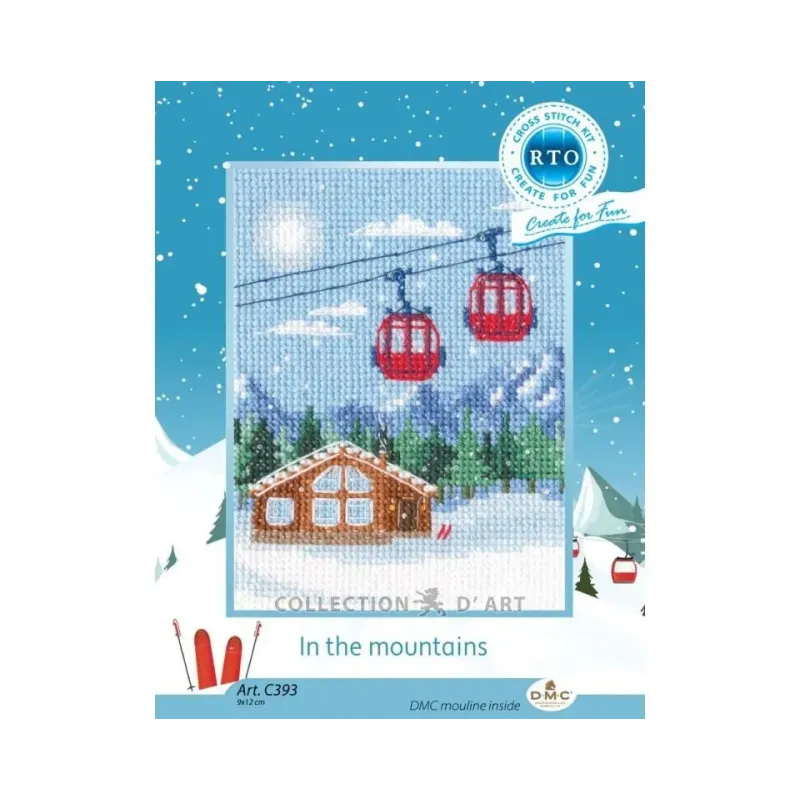 Cross-stitch kit "In the mountains" 9x12 cm RTOC393