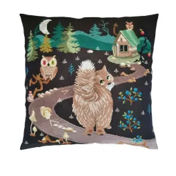 Kit point de croix Soyez mon invité, chat RTOCU092