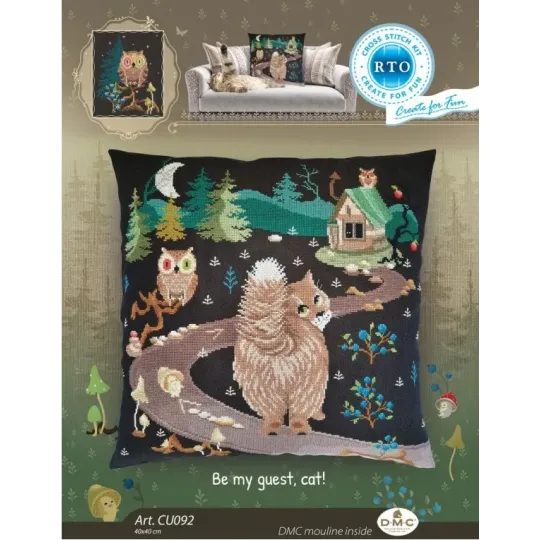 Cross stitch kit Be my guest, cat RTOCU092