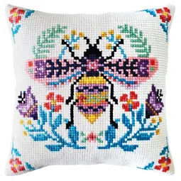 Kit coussin Fleur abeille 40 X 40 cm CDA5465