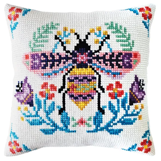 Kit coussin Fleur abeille 40 X 40 cm CDA5465