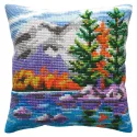 Kit coussin Paysage d'automne 40 x 40 cm CDA5445