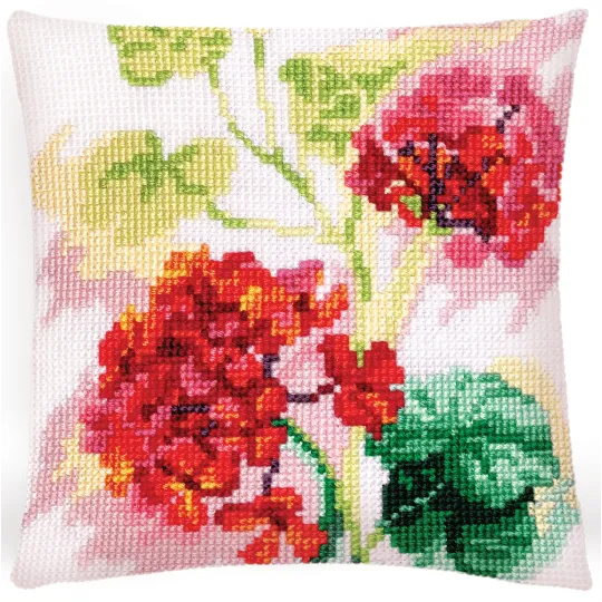 Cushion kit Red geranium  40 X 40 cm CDA5418