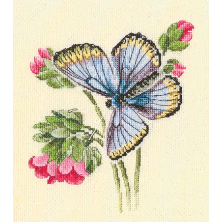 Kreuzstich-Set "Schmetterling auf der zarten Blume" M749