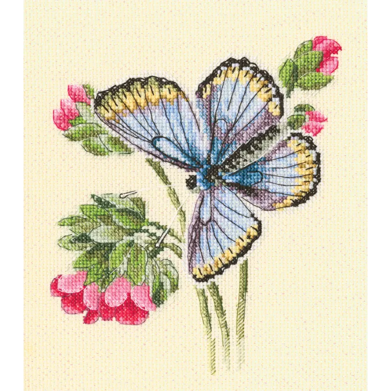 Kreuzstich-Set "Schmetterling auf der zarten Blume" M749
