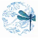 Cross-stitch kit with printed background "Dance of dragonflies" M70024
