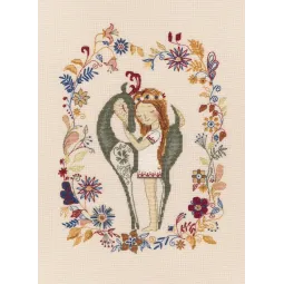 Набор для вышивания крестиком "Девочка и лань" M573