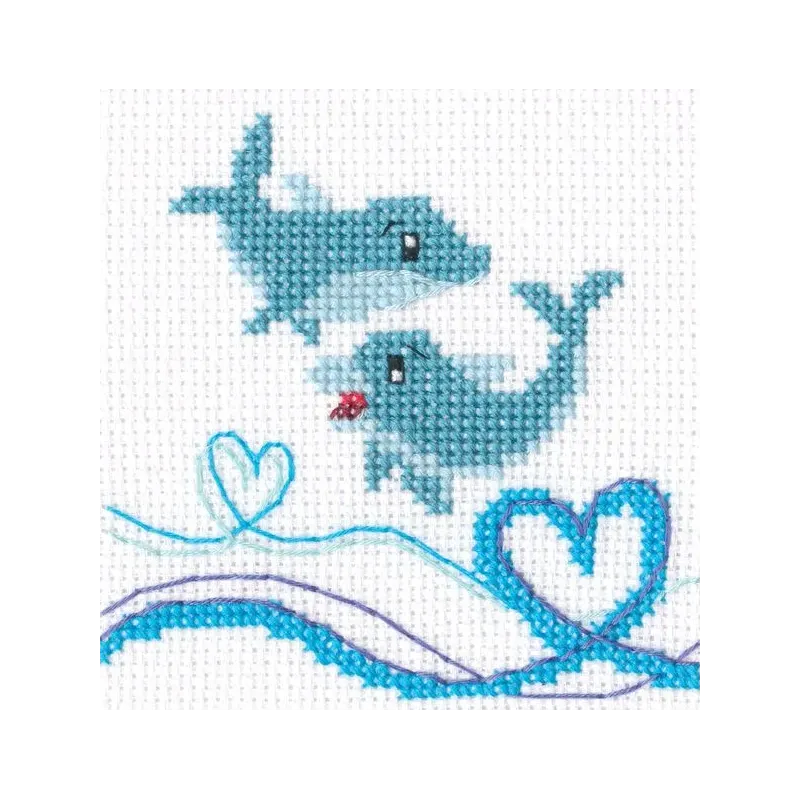 Cross-stitch kit "Dolphin couple" H288
