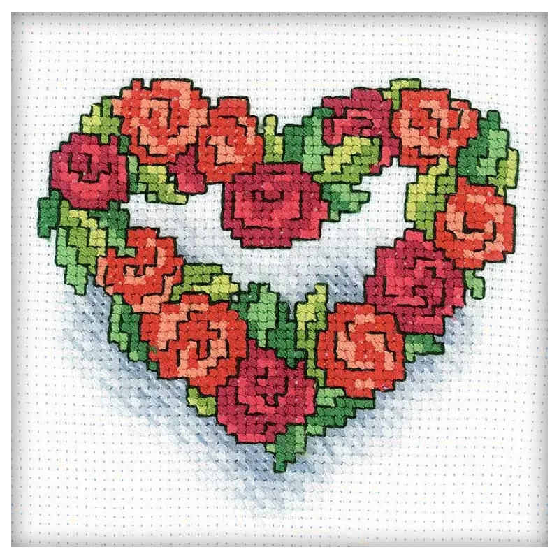 Kreuzstich-Set "Herz der Rosen" RTOH121