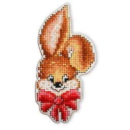 Cross-stitch kit with perforated wooden form EHW041