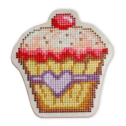 Cross-stitch kit with perforated wooden form EHW030