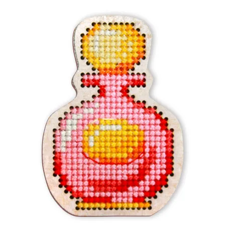 Cross-stitch kit with perforated wooden form EHW020