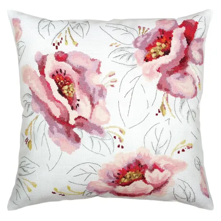 Kit point de croix "Tendresse des fleurs roses" RTOCU050