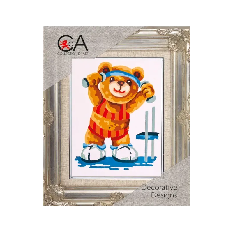 Tapis avec toile imprimée 14x18 Ours sportif CDA3176K