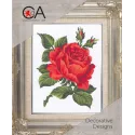 Tapestry Kit with printed canvas 14x18 Red Rose CDA3146K
