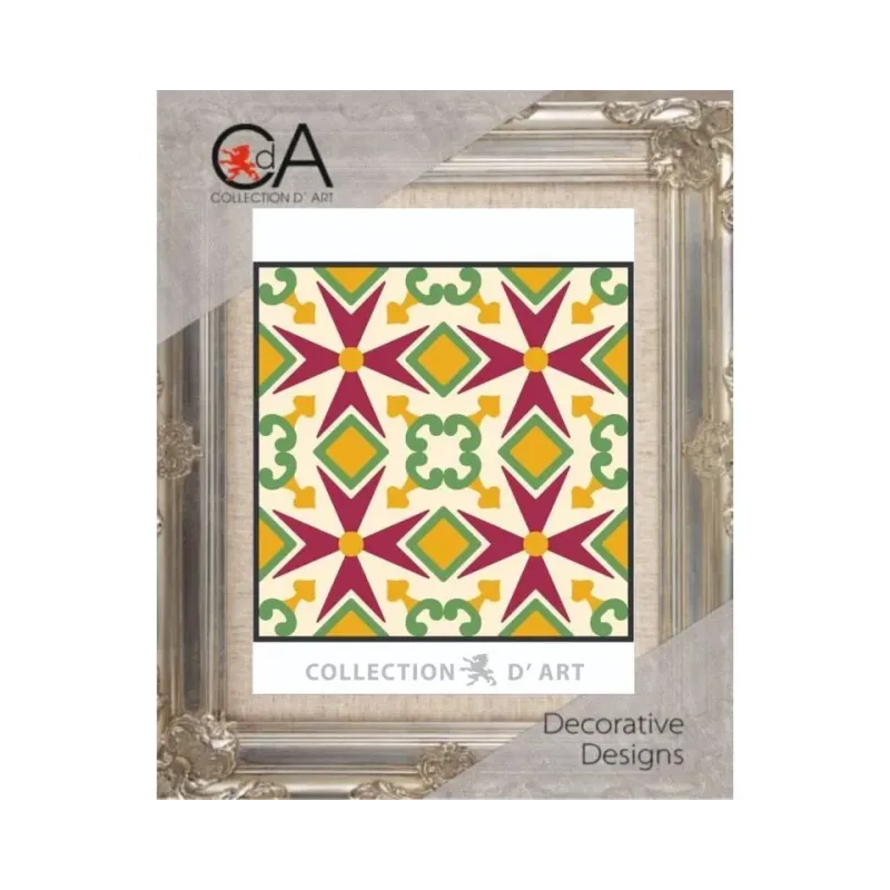 Kit de tapisserie avec toile imprimée 14x14 Ornement CDA3004K