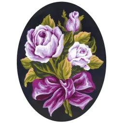 Printed Canvas 18x24 Roses Posy, Oval CDA7024