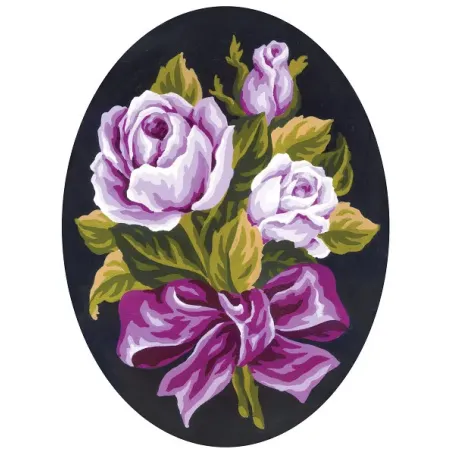Bedruckte Leinwand 18x24 Rosenstrauß, Oval CDA7024