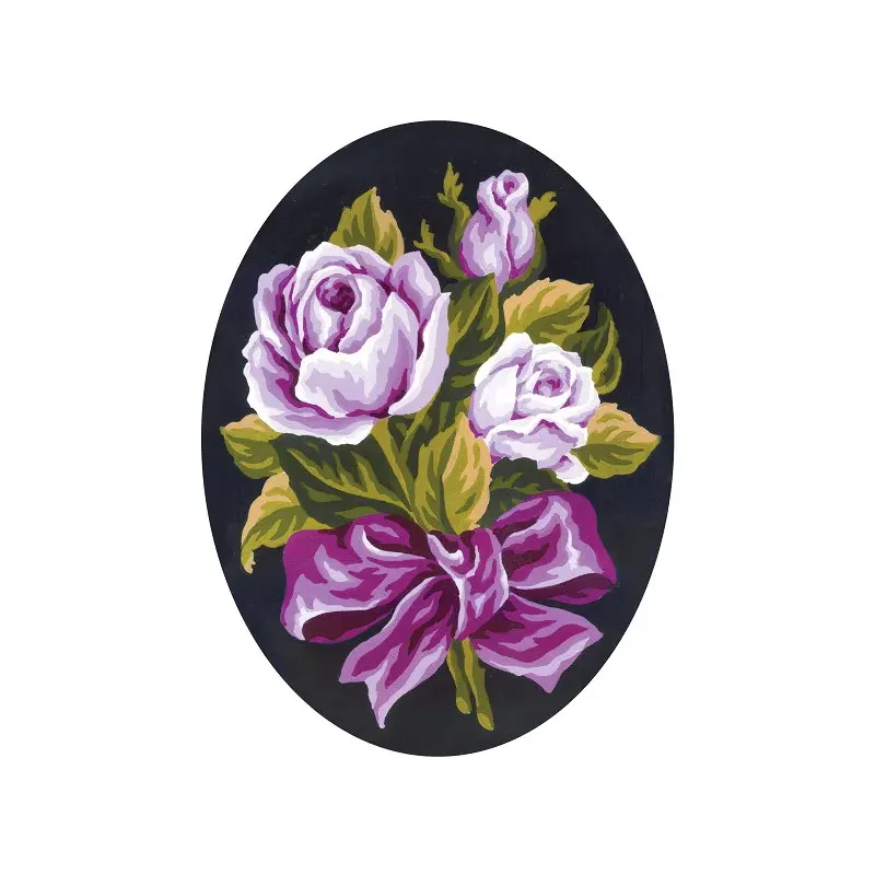 Bedruckte Leinwand 18x24 Rosenstrauß, Oval CDA7024